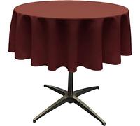 La Nappe Ronde en Lin Polyester en Popeline, Polyester, Bordeaux, 58"