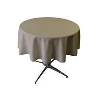 La Nappe Ronde en Lin Polyester en Popeline, Polyester, Grey Dark, 58"