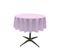 La Nappe Ronde en Lin Polyester en Popeline, Polyester, Lilas, 147.30000000000001 x 147.30000000000001 x 0.04 cm