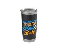 La natation est bonne pour mon esprit et mon corps Gobelet isotherme en acier inoxydable double paroi
