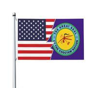 La Nation Choctaw Et L'Amérique Drapeaux Imprimé Drapeau De Festival Double Face Bannières 90X150Cm Pour Toutes Les Saisons Événement Anniversaires