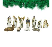 La Nativité Définit 11 Pièces | Resin De Naissance De Jésus De Vacances | Scène De Pâques De Tombe Vide Et Décoration Transversale | Catholic Christian Nativity Scene Sculptures Décorations Ornement P