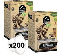 La Natura Capsules ESPRESSO Café XXL BOX 200 capsules de café | La Natura Lifestyle Organic 1020g| biosourcé | Compatible Nespresso®*³