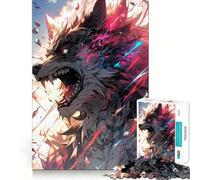 La Nature du Loup Puzzle de 1000 pièces pour Adultes Jeu de réflexion et de Concentration Jeu Silencieux et Amusant Bords serrés Cadeau de Noël (38x52cm)