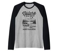La Nature est Mon abri Le Silence est Mon Camping-Car d'évasion Manche Raglan