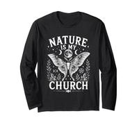 La Nature est Mon église, Lune, Papillon, Sorcellerie, sorcière wiccane Manche Longue