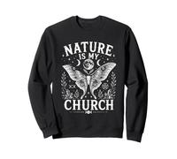 La Nature est Mon église, Lune, Papillon, Sorcellerie, sorcière wiccane Sweatshirt