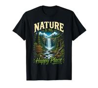 La Nature Est Mon Endroit Heureux - Cascade Forêt T-Shirt