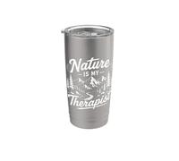 La nature est mon thérapeute Forest Escape Design Gobelet isotherme en acier inoxydable double paroi