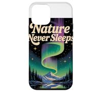 La Nature NE Dorme Jamais Northern Lights & Berg Motif Retro Coque pour iPhone 12 Mini