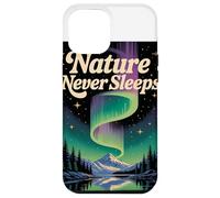 La Nature NE Dorme Jamais Northern Lights & Berg Motif Retro Coque pour iPhone 12 Pro Max