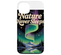 La Nature NE Dorme Jamais Northern Lights & Berg Motif Retro Coque pour iPhone 13