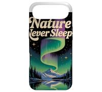 La Nature NE Dorme Jamais Northern Lights & Berg Motif Retro Coque pour iPhone Air