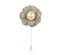 La neige tourne la broche d'or, Lot de 50 ou 30 épingles à revers en coton et perles dorées, 3 x 5 cm, avec fleur dorée, for femme(Bean Green)