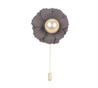 La neige tourne la broche d'or, Lot de 50 ou 30 épingles à revers en coton et perles dorées, 3 x 5 cm, avec fleur dorée, for femme(Gray)