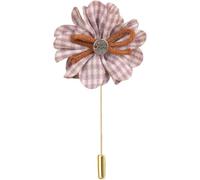 La neige tourne la broche d'or, Lot de 50 ou 30 épingles à revers en forme de marguerite, en tissu doré et coton, avec épingle dorée, for femme, 4 x 6 cm(Purple)