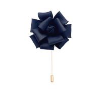 La neige tourne la broche d'or, Lot de 6 ou 10 épingles à revers en coton satiné double couche avec fleur dorée, 6 x 7 cm(Black)