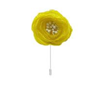 La neige tourne la broche d'or, Lot de 6 ou 10 épingles à revers en mousseline de soie, 3 x 6 cm, en tissu argenté, rose violette, avec épingle en argent(Yellow)