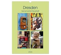 La Neustadt, quartier branché de Dresde, Version française (Calendrier mural 2026 DIN A3 portrait), Calendrier CALVENDO mensuel