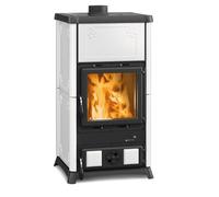 La Nordica Extraflame Poêle à Bois En Majolique Fedora Blanc 9,6 Kw pour 238 M³