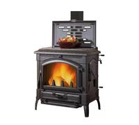 La Nordica Poêle à Bois Isetta CC 5.0 Avec Cercles 7.3kW Fonte Noir 3008340 A