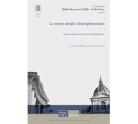 La norme pénale infraréglementaire: Actes du colloque du 10 avril 2025