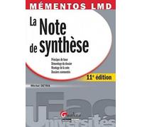 La note de synthèse: Manuel méthodologique