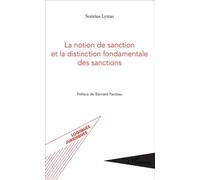 Sotirios Lytras – La notion de sanction et la distinction fondamentale des sanctions – Broché