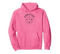 La Nourriture C'est la Vie : Le Bien-être culinaire Mode de Vie Sweat à Capuche, Unisexe pour Adultes, Rose Vif, L
