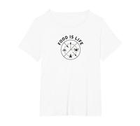 La Nourriture C'est la Vie : Le Bien-être culinaire Mode de Vie T-Shirt, Femme Grandes Tailles, Blanc, 1X