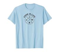 La Nourriture C'est la Vie : Le Bien-être culinaire Mode de Vie T-Shirt, Homme, Bleu Céleste, XXL