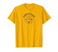 La Nourriture C'est la Vie : Le Bien-être culinaire Mode de Vie T-Shirt, Homme, Doré Vif, S