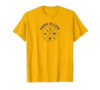 La Nourriture C'est la Vie : Le Bien-être culinaire Mode de Vie T-Shirt, Homme, Doré Vif, XXL