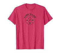 La Nourriture C'est la Vie : Le Bien-être culinaire Mode de Vie T-Shirt, Homme, Rouge chiné, S