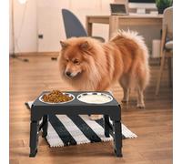La nourriture surélevée pour chien protège la colonne vertébrale avec 4 hauteurs réglables, 2 bols en acier inoxydable de 1200 ml, antidérapants pour petits chiens moyens et grands, 44 cm x 24 cm x 8