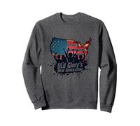 La Nouvelle génération d'Old Glory Sweatshirt, Unisexe pour Adultes, Chiné Foncé, S