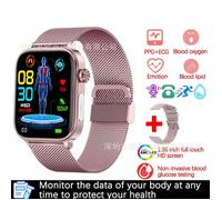 La nouvelle montre connectée ET570 avec appels Bluetooth est dotée d'un électrocardiogramme ECG+PPG, de la mesure de la tempé(Y082)