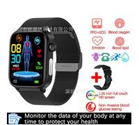 La nouvelle montre connectée ET570 avec appels Bluetooth est dotée d'un électrocardiogramme ECG+PPG, de la mesure de la tempé(Y081)
