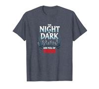 La Nuit est Sombre et Pleine de terreurs Horreur Gothique T-Shirt, Homme, Bleu Chiné, S