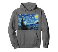 La Nuit étoilée de Vincent Van Gogh, 1889, célèbre Peinture Sweat à Capuche, Unisexe pour Adultes, Asphalte, M