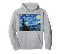La Nuit étoilée de Vincent Van Gogh, 1889, célèbre Peinture Sweat à Capuche, Unisexe pour Adultes, Gris Chiné, XL