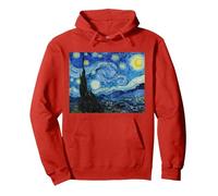 La Nuit étoilée de Vincent Van Gogh, 1889, célèbre Peinture Sweat à Capuche, Unisexe pour Adultes, Rouge, XL
