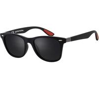 La Optica B.L.M. Lunettes de soleil pour homme et femme - Protection UV400 - Festival JGA Sport Rave - Noir mat - Verres gris polarisés