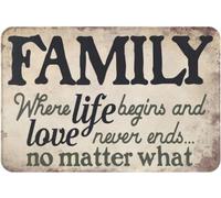 Là Où La Vie Commence Et Où l'amour Ne Finit Jamais : Une Histoire Familiale Inspirante Welcome Paillassons Lavable en Machine Paillasson Intérieur Durable Paillasson D'Entree pour Salon 40X60Cm