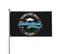 Là où l'amour ne connaît pas de limites Paternité Drapeaux de la fête des pères 3 x 5 pieds Bienvenue Grande bannière Drapeau de jardin Drapeau de décoration extérieure pour maison Cour Cadeaux de fêt