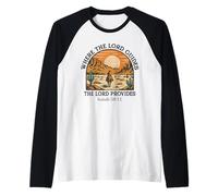 Là où Le Seigneur Guide, Le Seigneur pourvoit - Ésaïe 58:11 Retro Manche Raglan