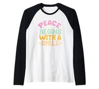 La Paix Commence par Un Sourire Femmes Enfants Hommes Manche Raglan
