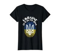La Paix en Ukraine Ukraine C'est dans Mon ADN Apparel T-Shirt Graphique avec Valeur, Femme, Noir, L