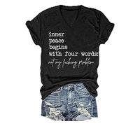 La Paix intérieure Commence par Quatre Mots de Chemises à Manches Courtes pour Les Femmes (Black XL)