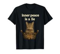 La paix intérieure est un mensonge, mème de méditation pour chat, design grincheux T-Shirt